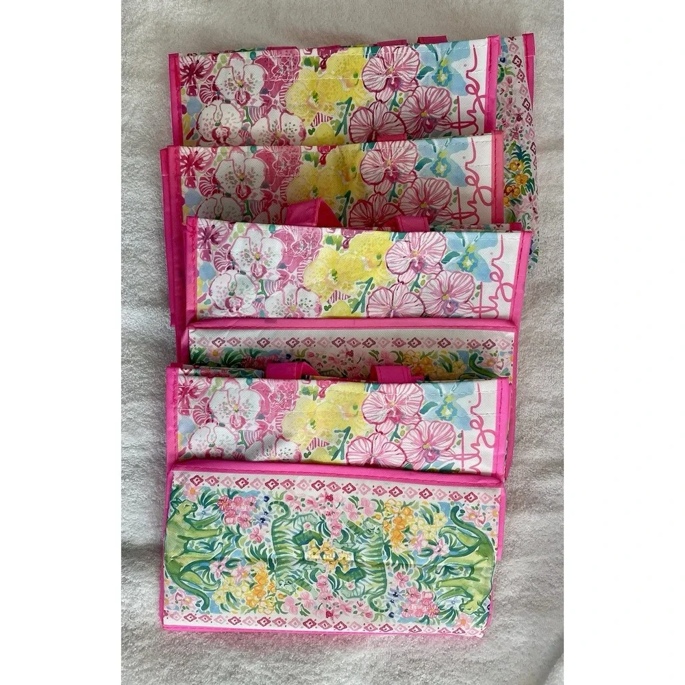 Huge Lot‎ 8 Lilly Pulitzer Rare SHOPPING Reusable GIFT BAG PINK Medium Large Box
